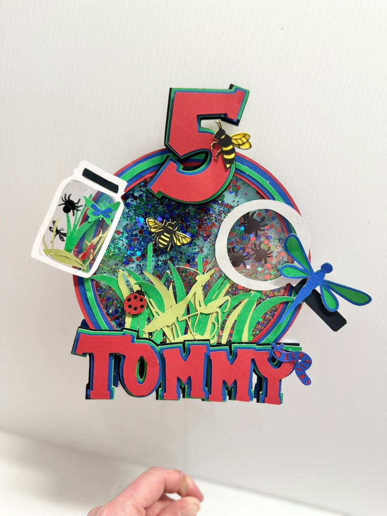 Insect bug theme cake topper