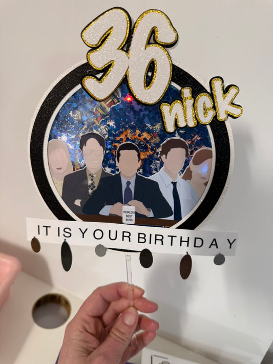 The Office Theme 30th Birthday Shaker Cake Topper