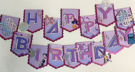 huntrix birthday banner
demon hunter party decor kpop birthday banner 