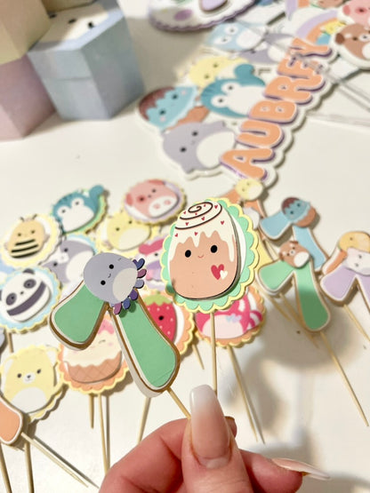 Squishmallow cupcake toppers