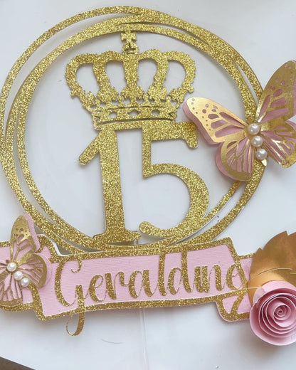 Quinceañera Cake Topper 15th Birthday