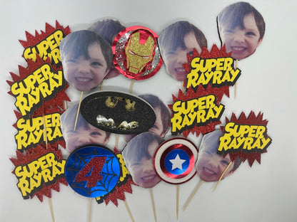 Superhero cupcake toppers