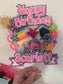 Colorful Troll Inspired Cake Topper | Personalized Rainbow Birthday Decoration | Custom Name Party Topper