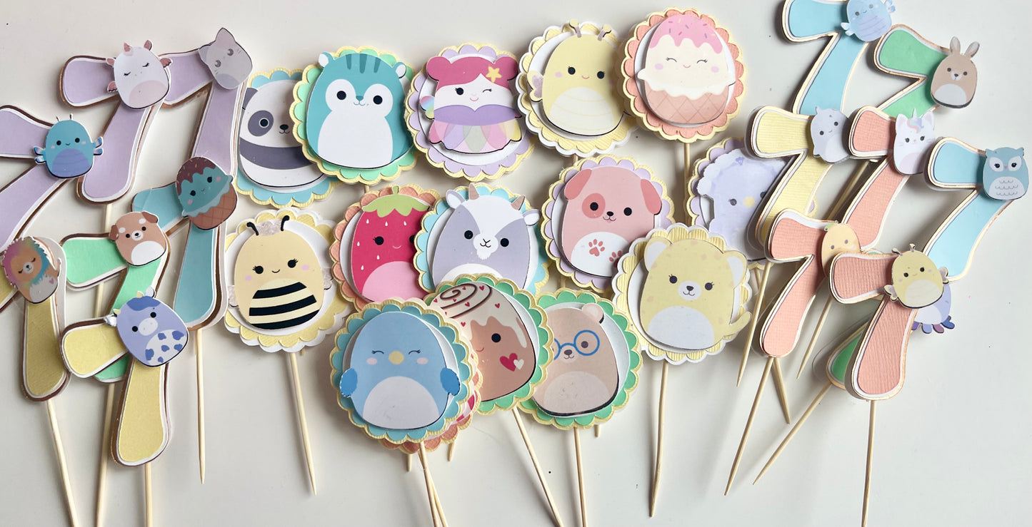 Squishmallow cupcake toppers