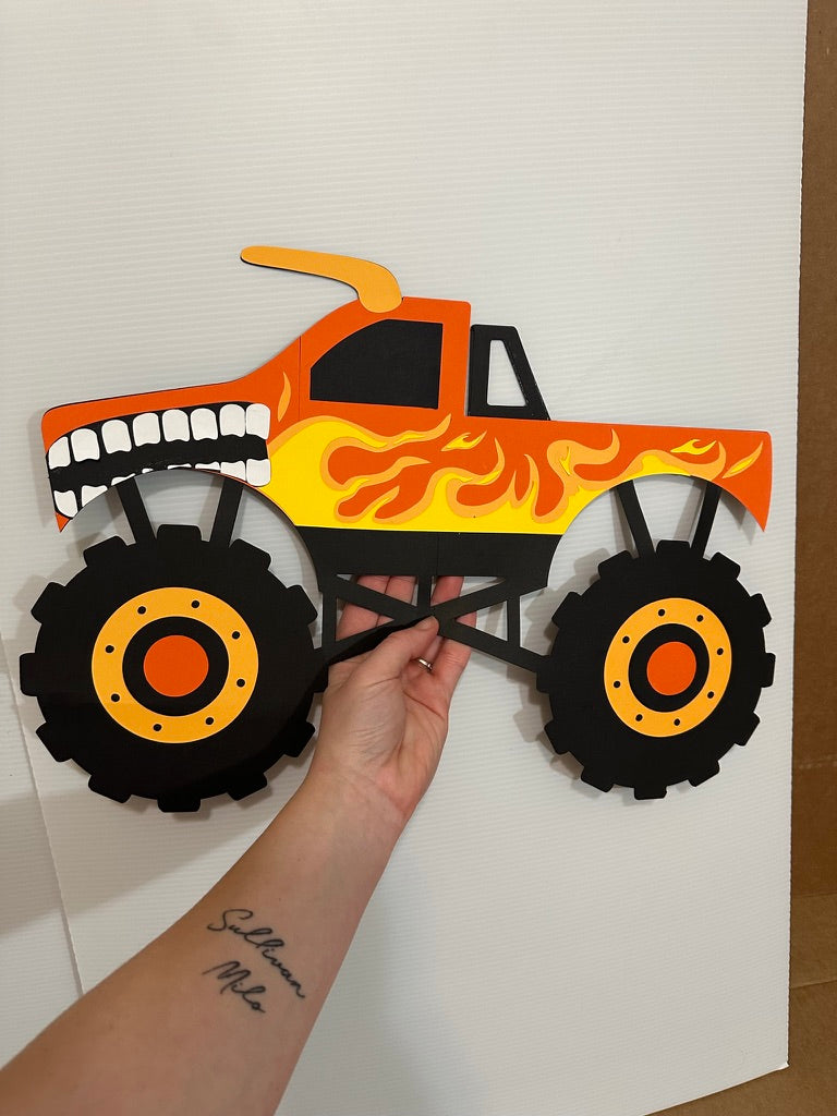 Monster Truck Party Decor Large Cutouts Backdrop