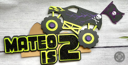 Monster Jam Grave Digger Birthday Cake Topper