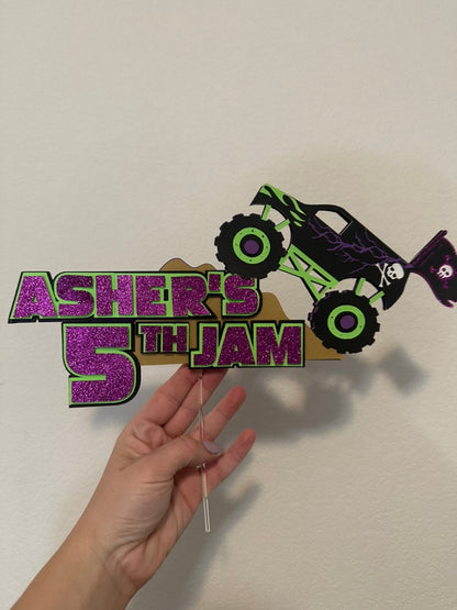 Monster Jam Grave Digger Birthday Cake Topper