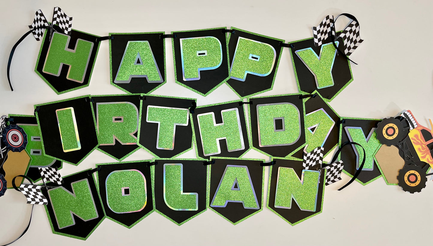 Monster Jam Theme Birthday Banner