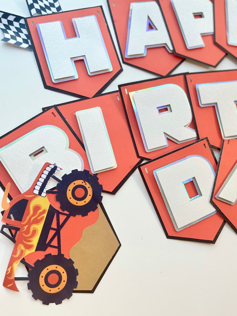 Monster Jam Theme Birthday Banner