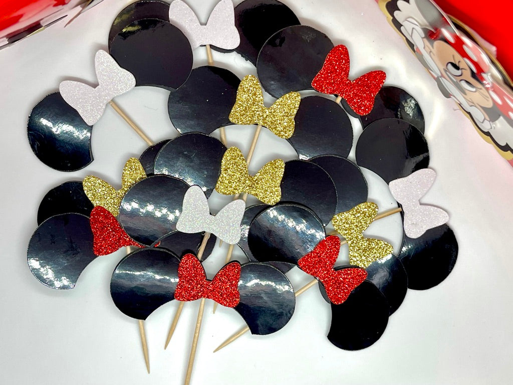 Minnie Mickey Ears Cupcake Toppers