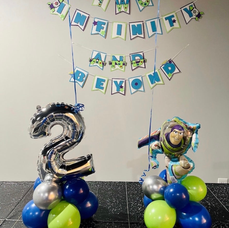 Two Infinity and Beyond Buzz Lightyear Toy Story Theme Birthday Banner