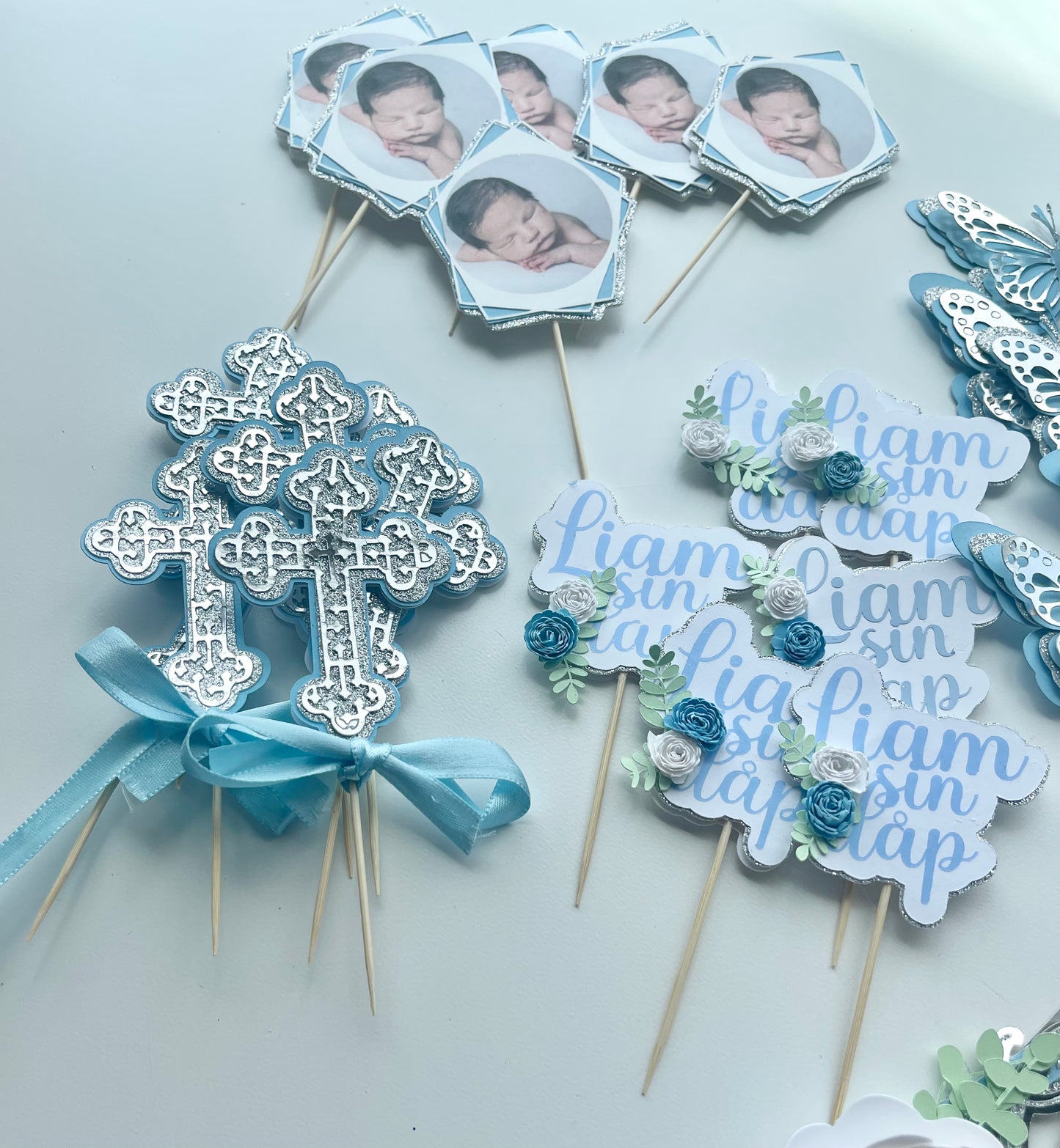 Baptism cupcake toppers