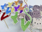 Cat Birthday Theme Cupcake Toppers