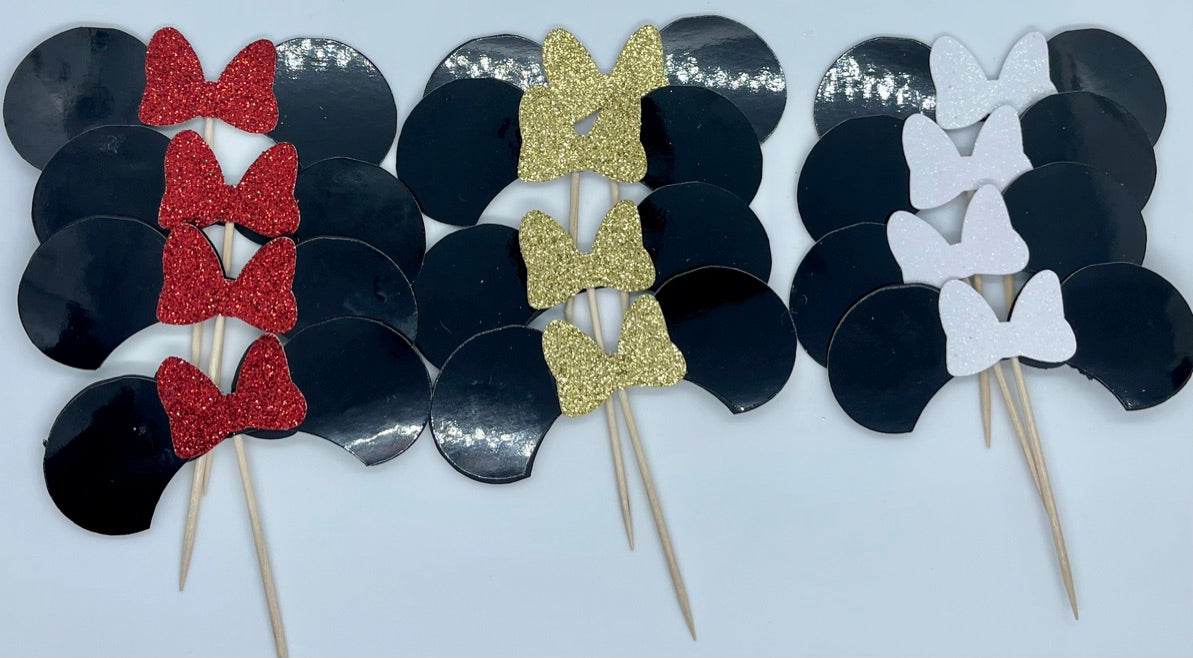 Minnie Mickey Ears Cupcake Toppers