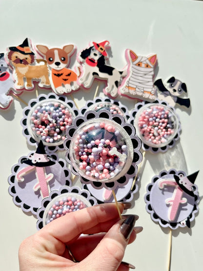 Halloween/Dog Party cupcake toppers