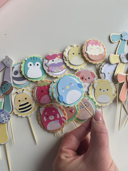 Squishmallow cupcake toppers