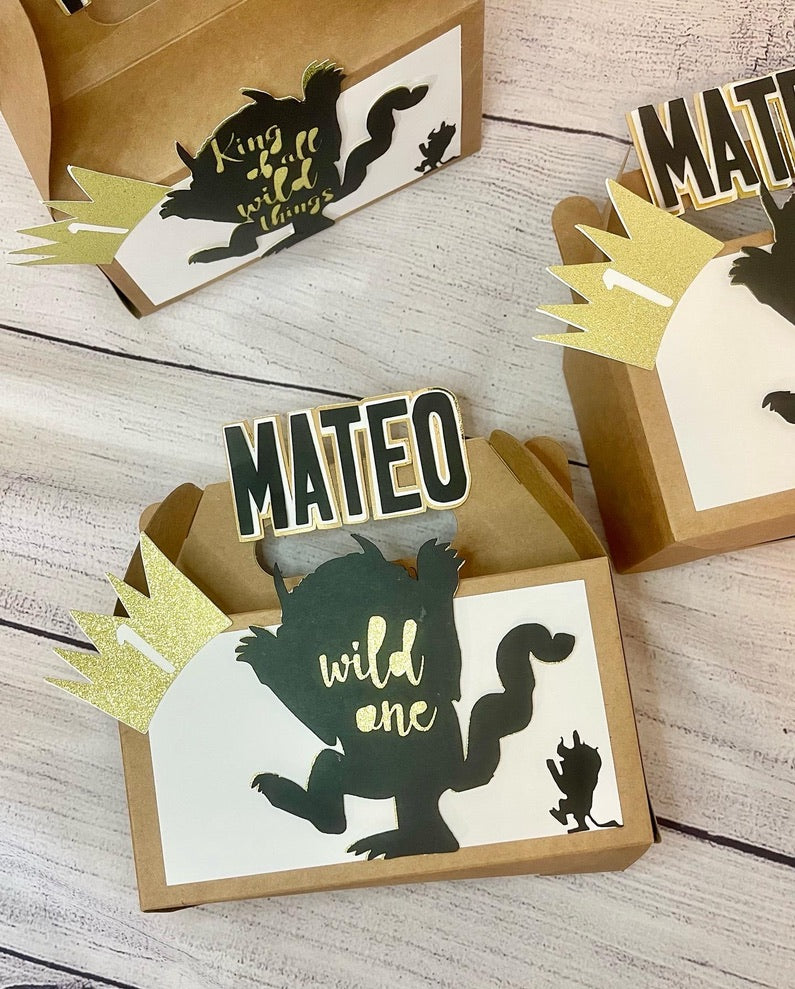 Wild One First Birthday Party Favor Boxes