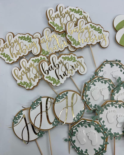 Baby Shower Forest Theme Cupcake Toppers