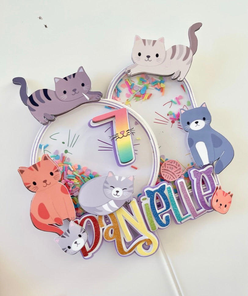 Cat Theme Cake Topper