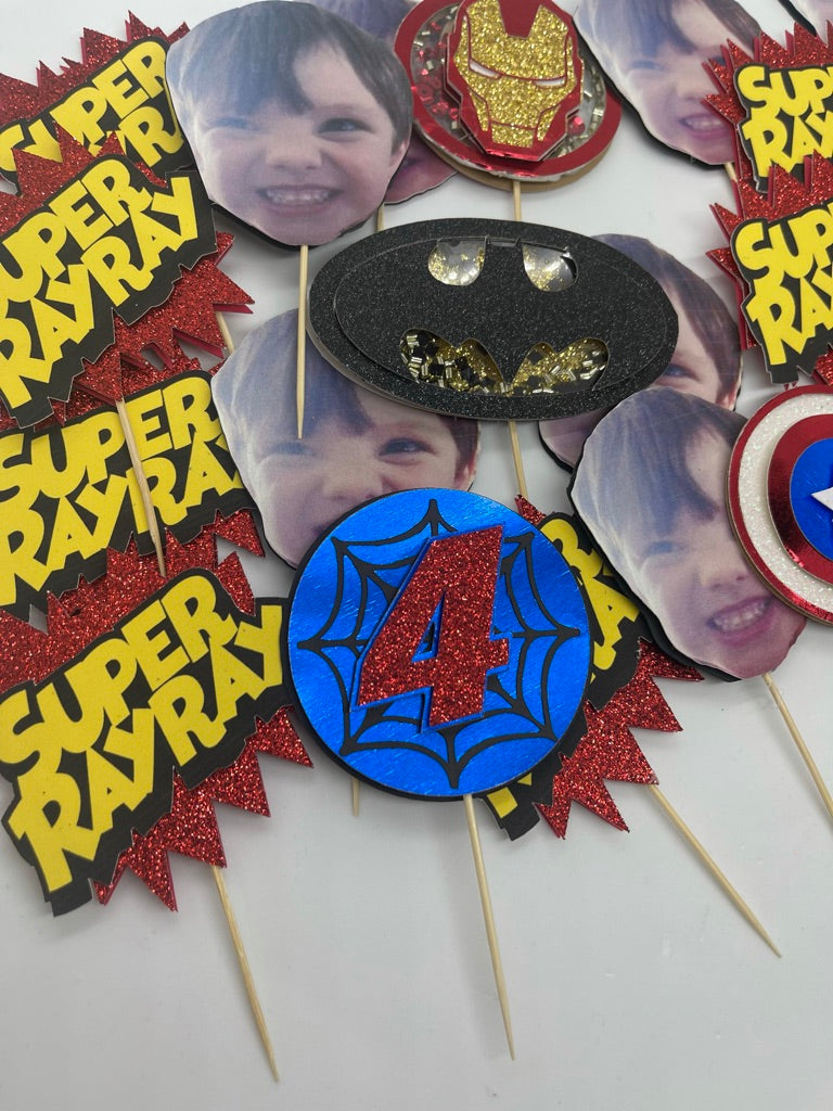 Superhero cupcake toppers