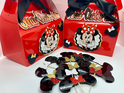 Minnie Mouse theme favor boxes