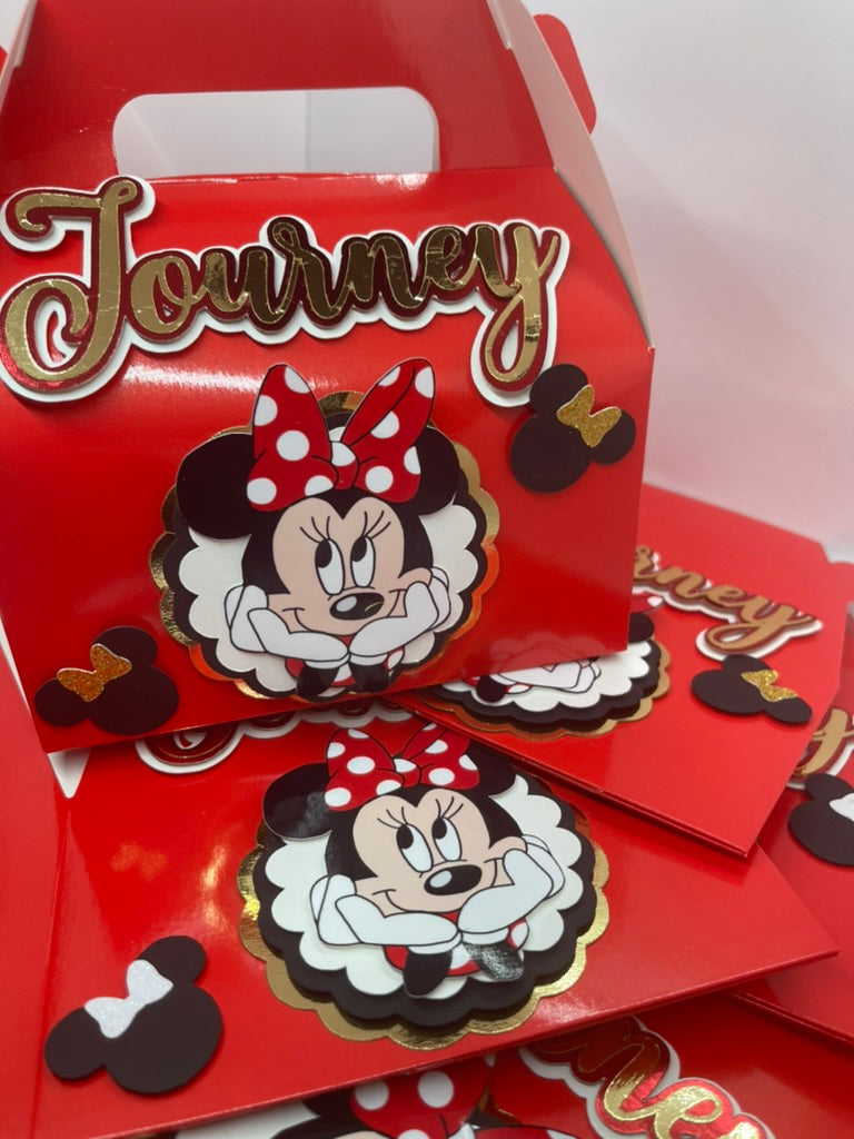 Minnie Mouse theme favor boxes