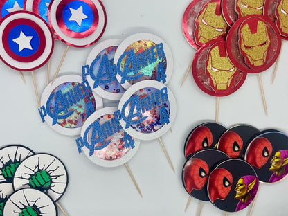 Superhero cupcake toppers