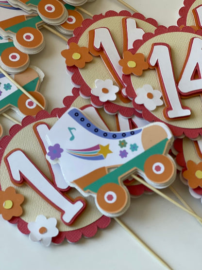 Skate Theme Party Cupcake Toppers