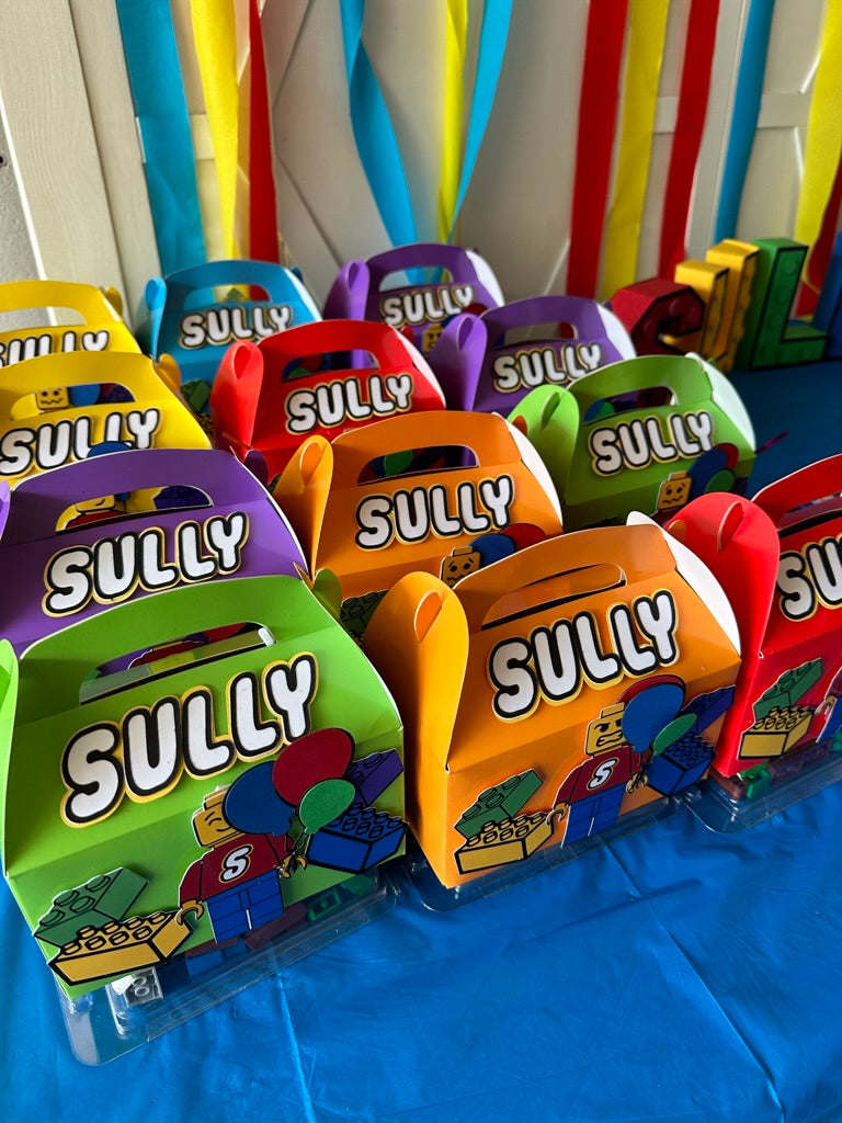 Building Block Theme Party Favor Boxes