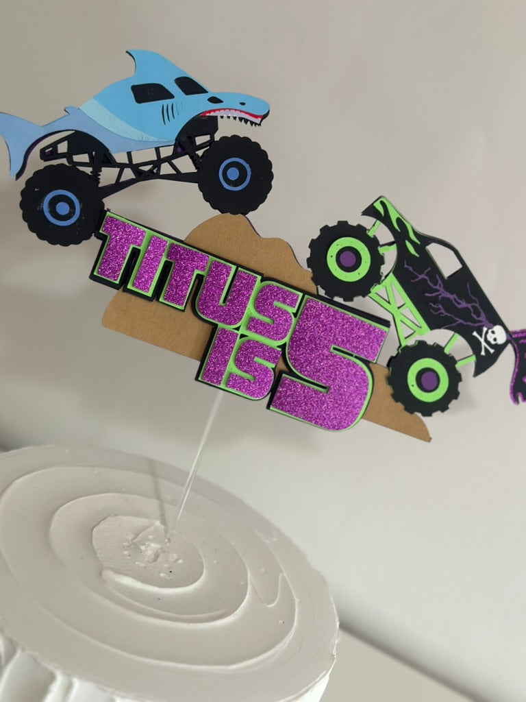 Monster Jam Grave Digger Birthday Cake Topper