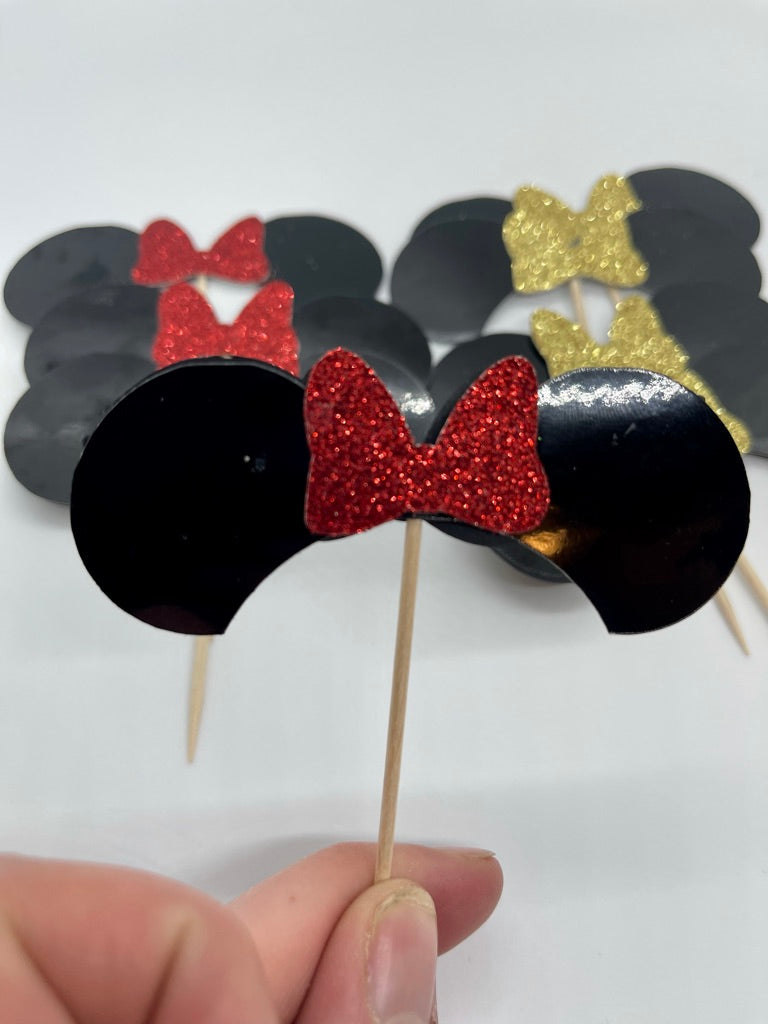 Minnie Mickey Ears Cupcake Toppers