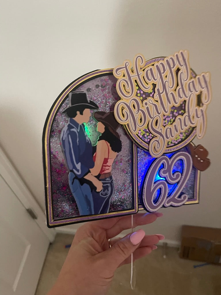 Urban Cowboy 80s movie cake topper