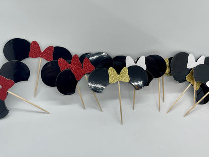 Minnie Mickey Ears Cupcake Toppers