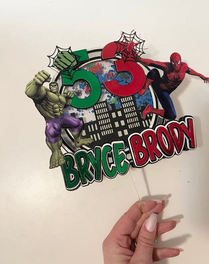 Spiderman hulk Cake topper