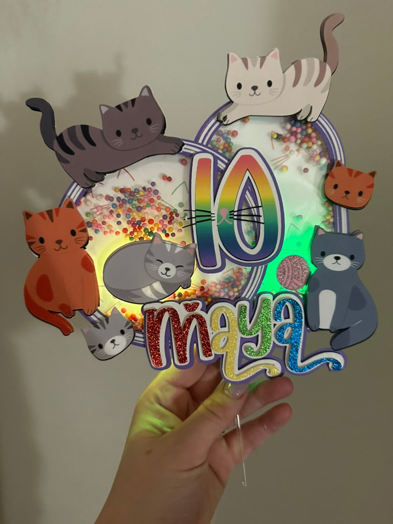 Cat Theme Cake Topper