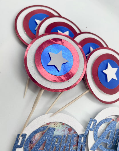 Superhero cupcake toppers