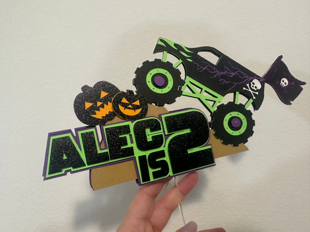 Monster Jam Grave Digger Birthday Cake Topper