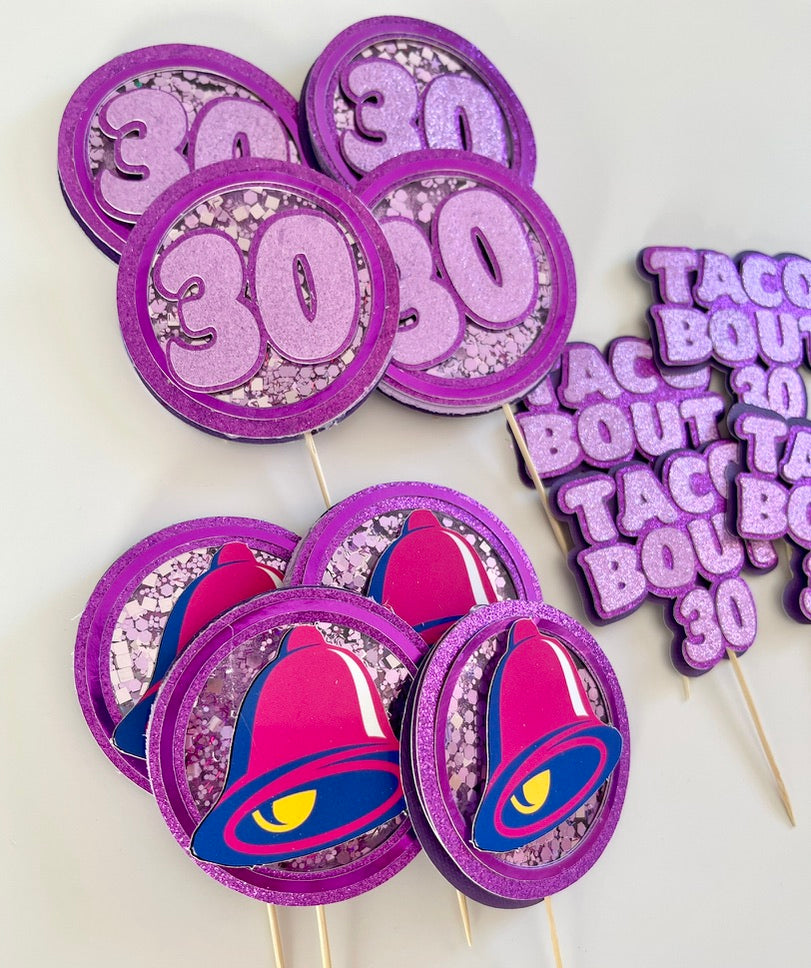 Taco Bell Theme Cupcake Toppers