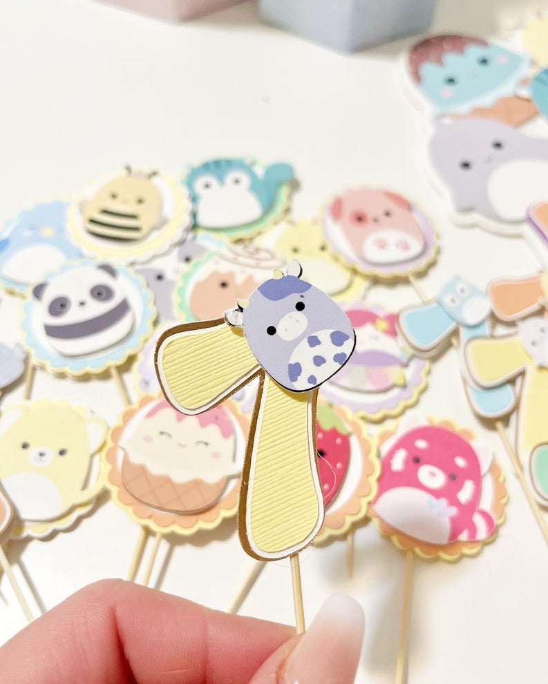 Squishmallow cupcake toppers