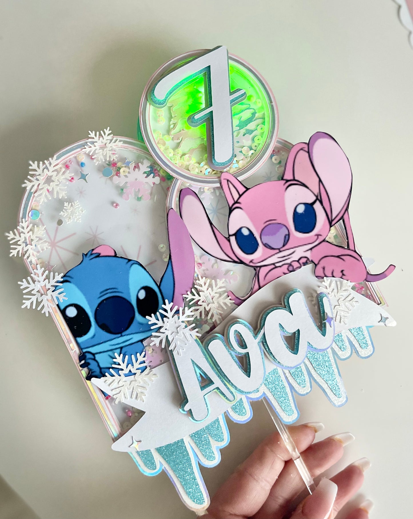 Stitch and Angel Cake Topper