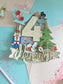 Christmas Tea Party Birthday Cake Topper