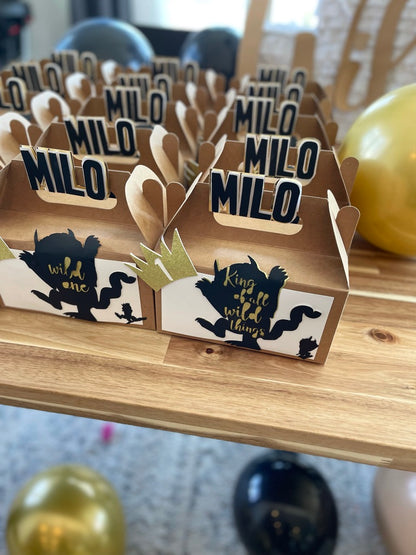 Wild One First Birthday Party Favor Boxes