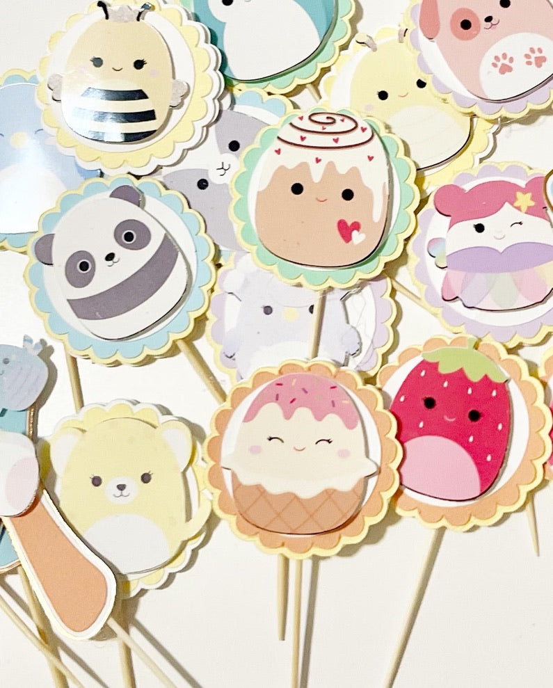 Squishmallow cupcake toppers