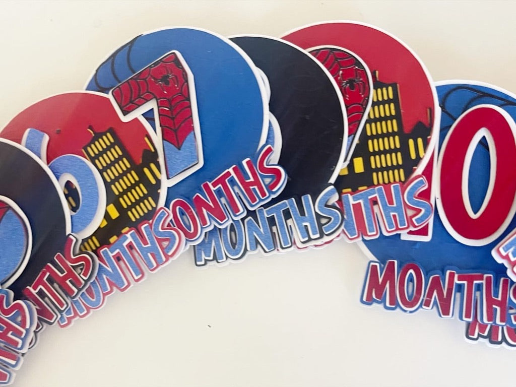 Spiderman 1st Birthday Milestone Banner