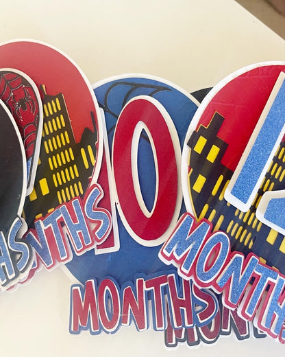 Spiderman 1st Birthday Milestone Banner