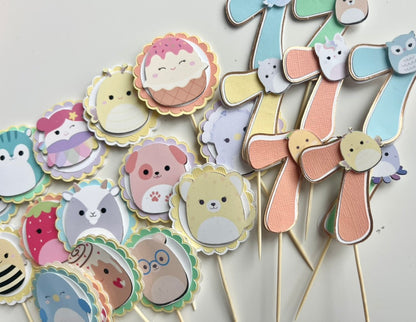 Squishmallow cupcake toppers