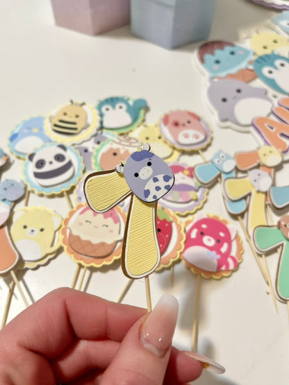 Squishmallow cupcake toppers