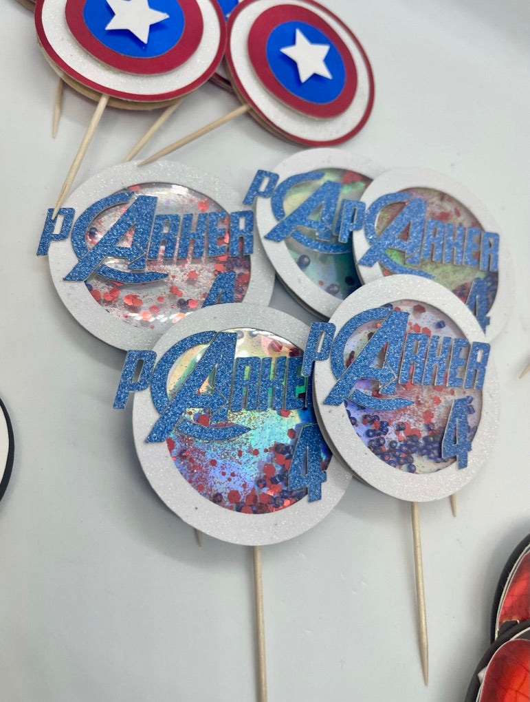 Superhero cupcake toppers