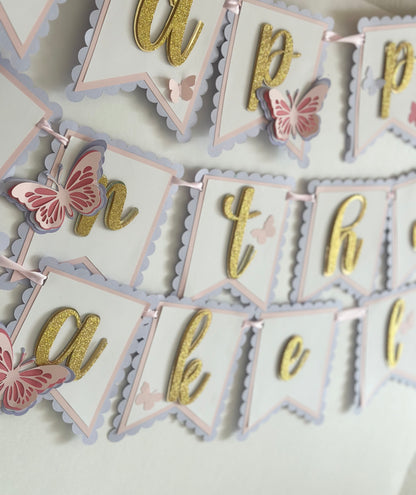 Butterfly Princess Birthday Banner