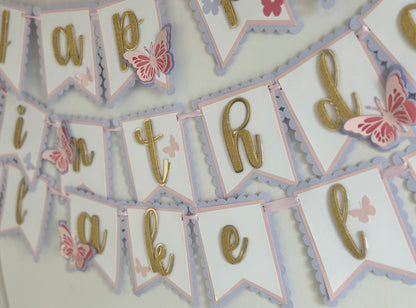 Butterfly Princess Birthday Banner